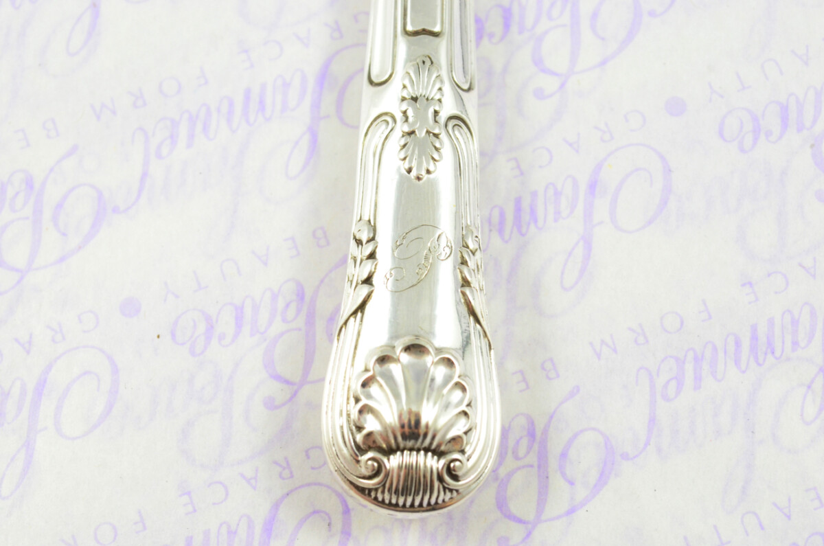 Aaron Hadfield Kings Pattern Sterling Silver Magnifying Glass Sheffield 1801 - Image 5