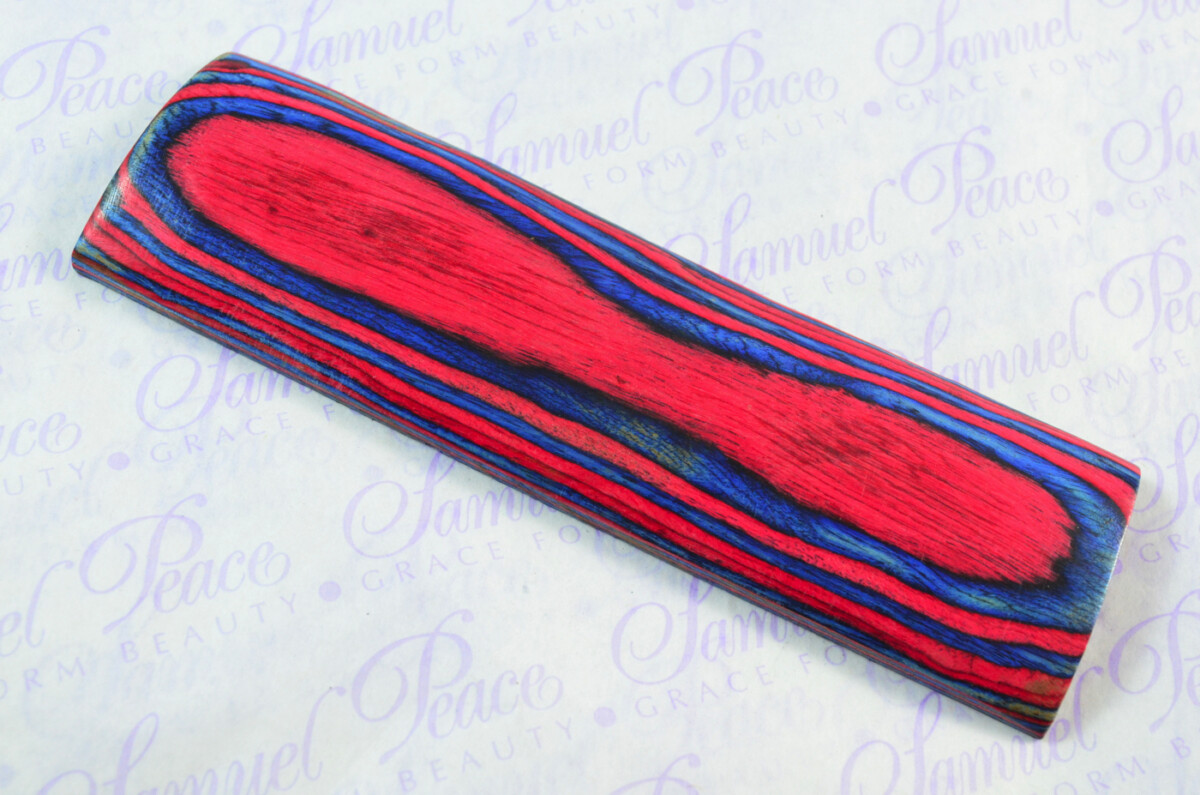 Pair of Blue & Red Americana Laminated Wood Knife Scales Knife Making Parts Wood Blanks - Image 3