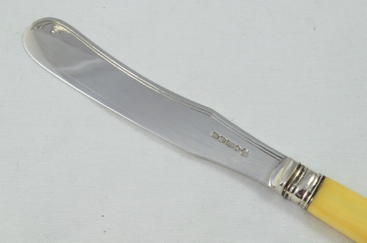 Genuine Ivory Handled Silver Plated Butter Knife 1886 - Image 4