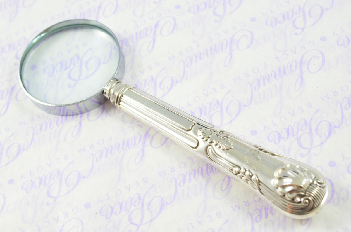 Aaron Hadfield Kings Pattern Sterling Silver Magnifying Glass Sheffield 1801 - Image 6