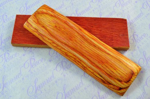 Pair of Orange Fire Laminated Wood Knife Scales Knife Making Parts Wood Blanks