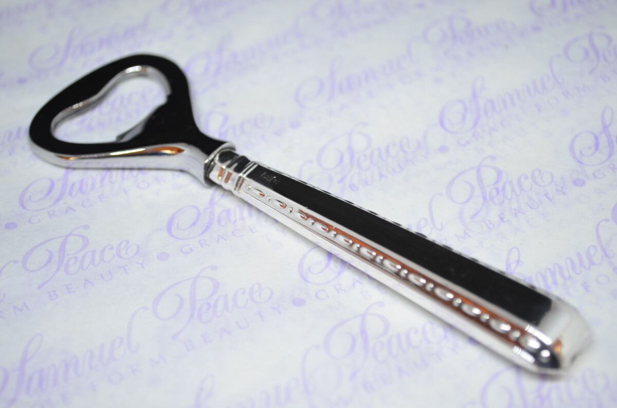 Thomas Bradbury and Son Heavy Bead Pattern Sterling Silver Bottle Opener Sheffield 1922 - Image 4