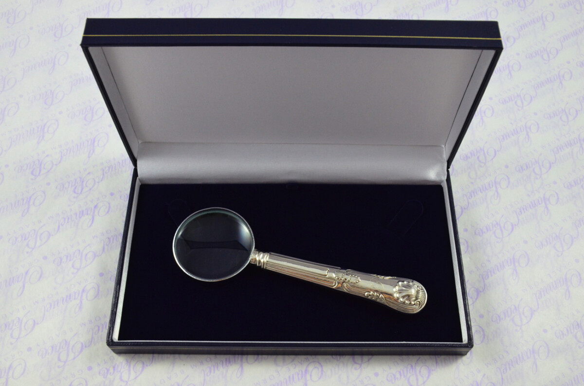 Aaron Hadfield Kings Pattern Sterling Silver Magnifying Glass Sheffield 1801 - Image 7