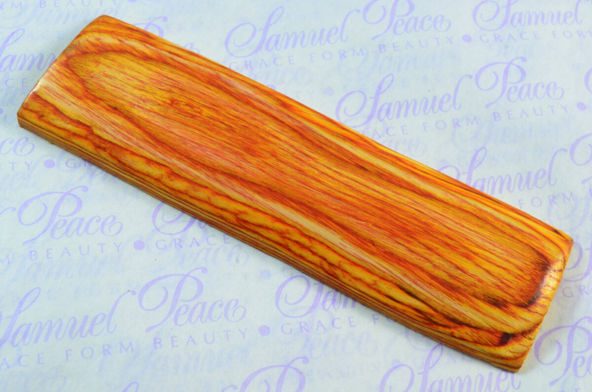 Pair of Orange Fire Laminated Wood Knife Scales Knife Making Parts Wood Blanks - Image 2