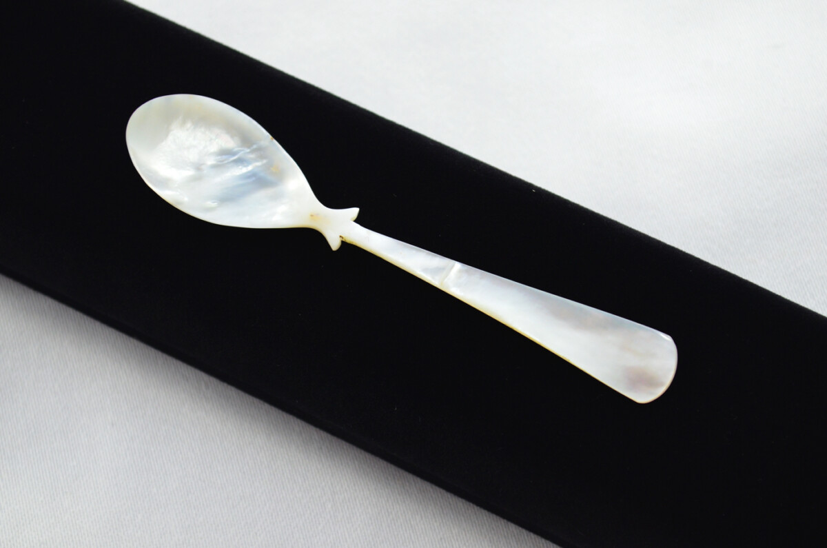 Elegant RARE Hand Carved Mother of Pearl Spoon