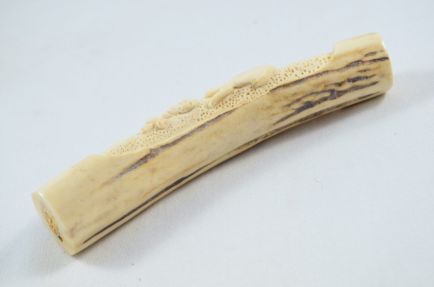 Hare Carved Walking Stick Cane Top Handle Stag Antler Horn Made Sheffield England - Image 4