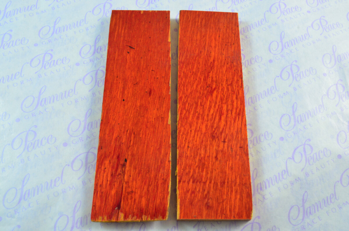 Pair of Orange Fire Laminated Wood Knife Scales Knife Making Parts Wood Blanks - Image 3