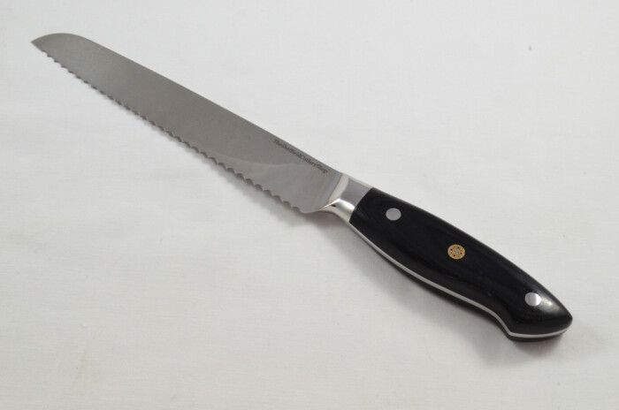 Black Wood Handled Bread Knife 8" - Made In Sheffield High Carbon Stainless Steel Razor Sharp