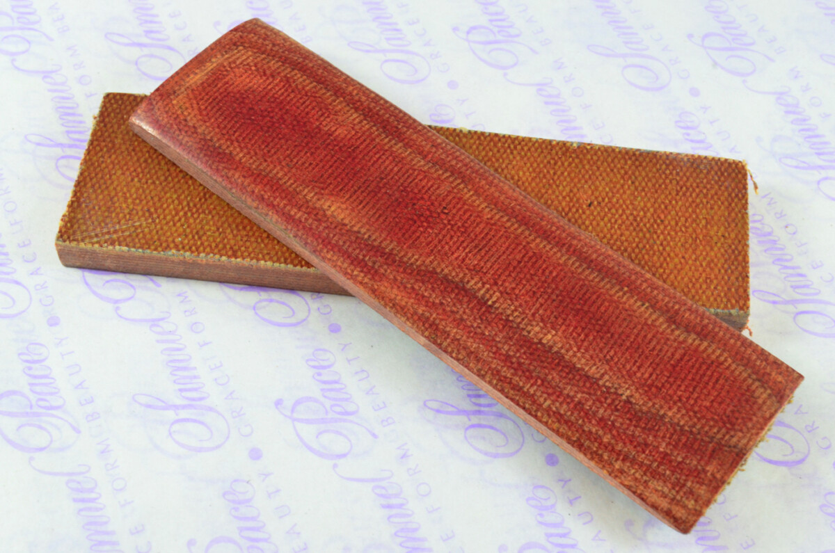 Pair of Military Red Canvas Micarta Knife Scales Knife Making Parts Micarta Blanks