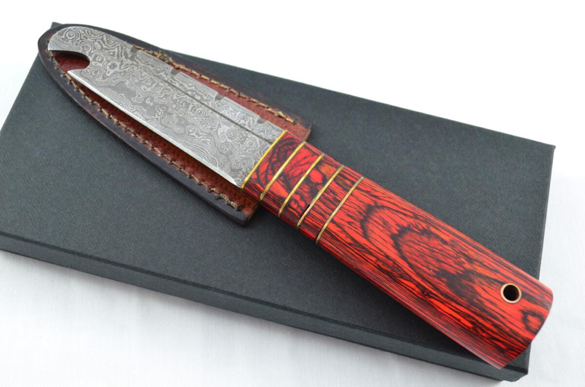 New Fantastic Genuine Laminate Handle Sgian Dubh Bottle Opener Damascus Steel Made in Sheffield England