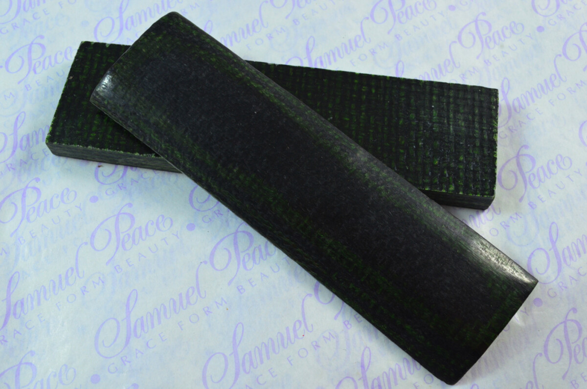 Pair of Army Green Burlap Canvas Micarta Knife Scales Knife Making Parts Micarta Blanks