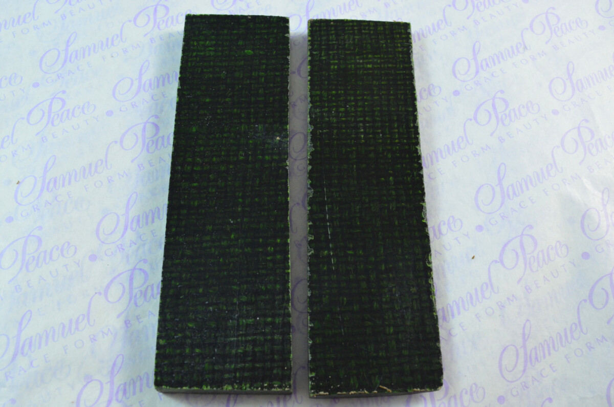 Pair of Army Green Burlap Canvas Micarta Knife Scales Knife Making Parts Micarta Blanks - Image 2