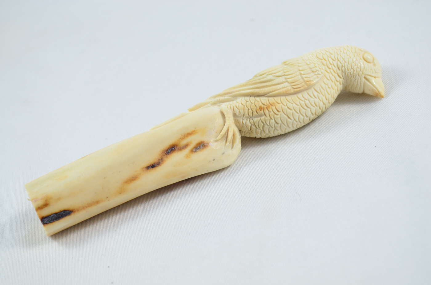 Parrot Carved Walking Stick Cane Top Handle Stag Antler Horn Made Sheffield England - Image 4