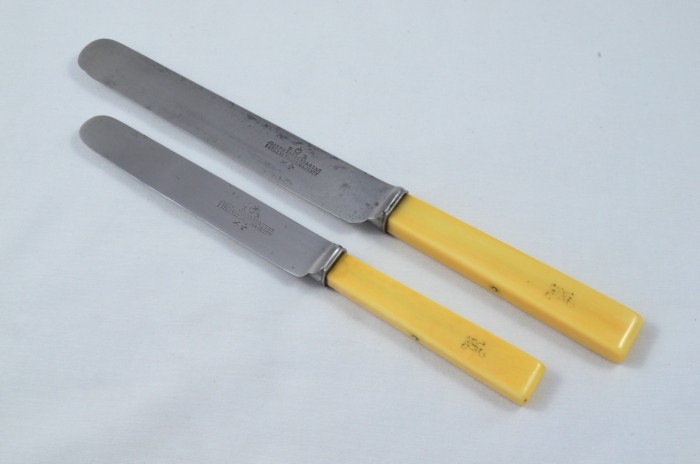 Joseph Rodgers Carving & Dinner Set featuring 12 Table & Dessert Knives with Genuine Ivory Handles c.1840 - Image 5