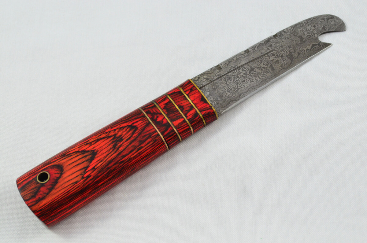 New Fantastic Genuine Laminate Handle Sgian Dubh Bottle Opener Damascus Steel Made in Sheffield England - Image 5
