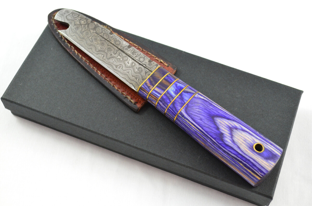 New Fantastic Genuine Laminate Handle Sgian Dubh Bottle Opener Damascus Steel Made in Sheffield England