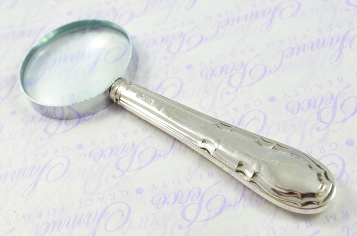John Yates New Chippendale Pattern Sterling Silver Magnifying Glass Sheffield 1912 - Image 8
