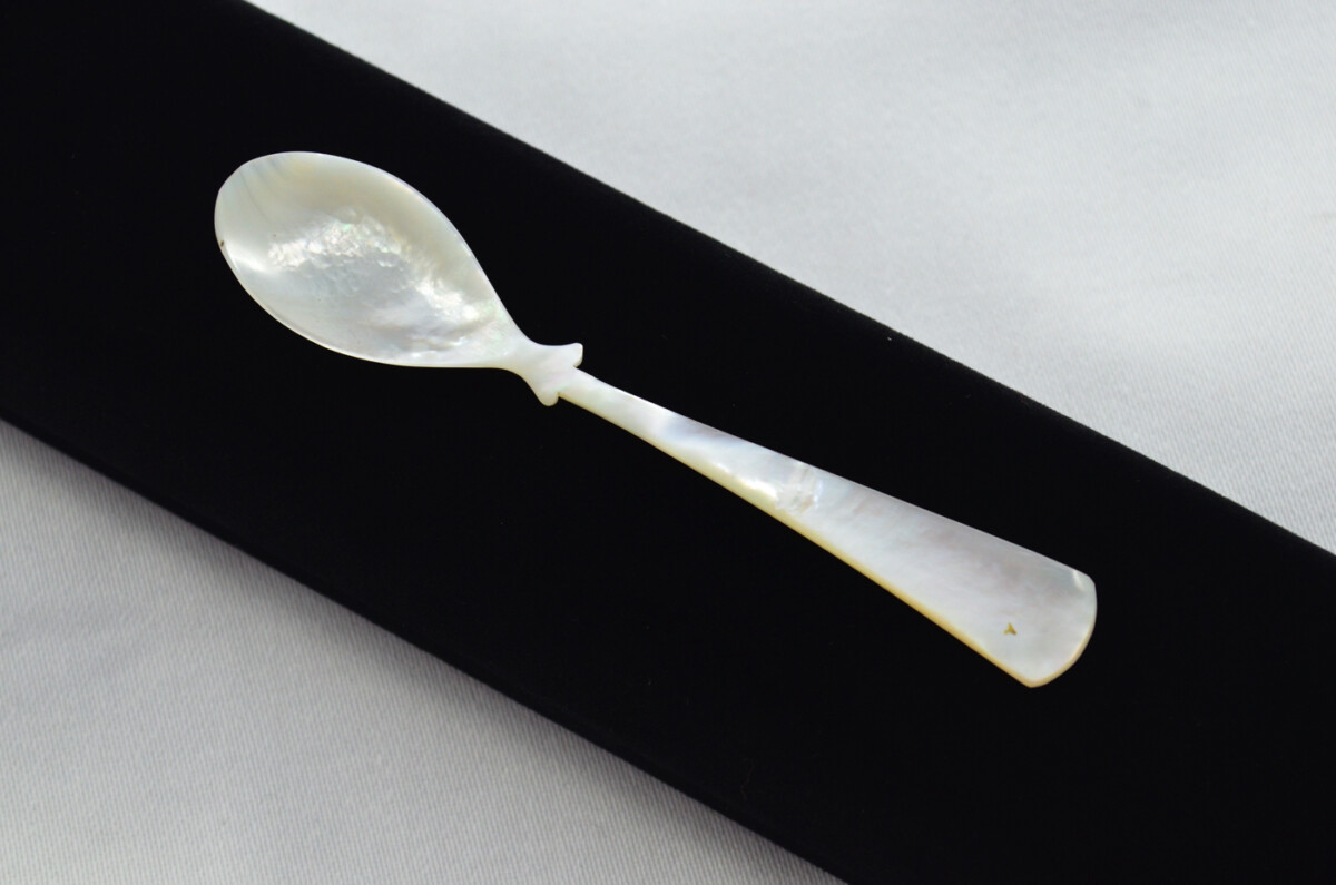 Dainty RARE Hand Carved Mother of Pearl Spoon