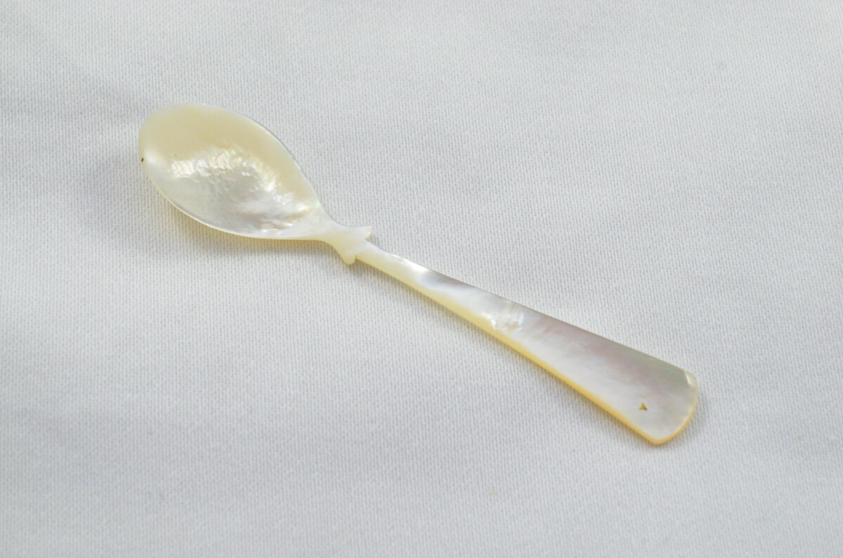 Dainty RARE Hand Carved Mother of Pearl Spoon - Image 2