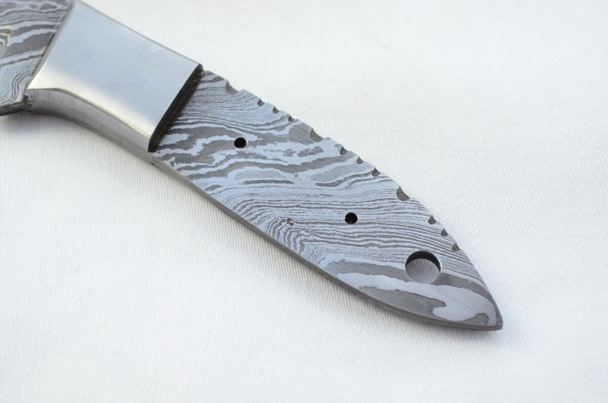 Knife Making Kit! Damascus Steel Small Hunting/Bushcraft/Skinning Knife Buffalo Scales Unbelievable Piece Pristine inc Leather Sheath - Image 6