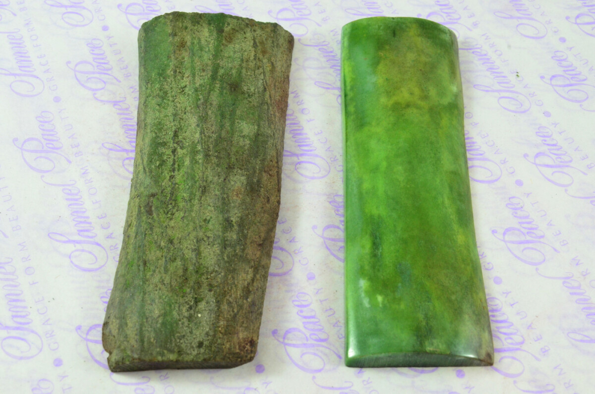 Pair of Green Dyed Camel Bone Natural Knife Scales Knife Making Parts Bone Scale Blanks - Image 2