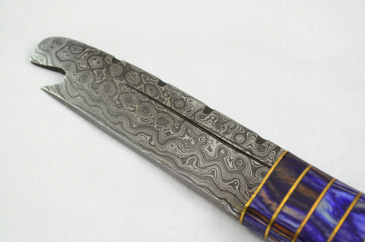 New Fantastic Genuine Laminate Handle Sgian Dubh Bottle Opener Damascus Steel Made in Sheffield England - Image 4