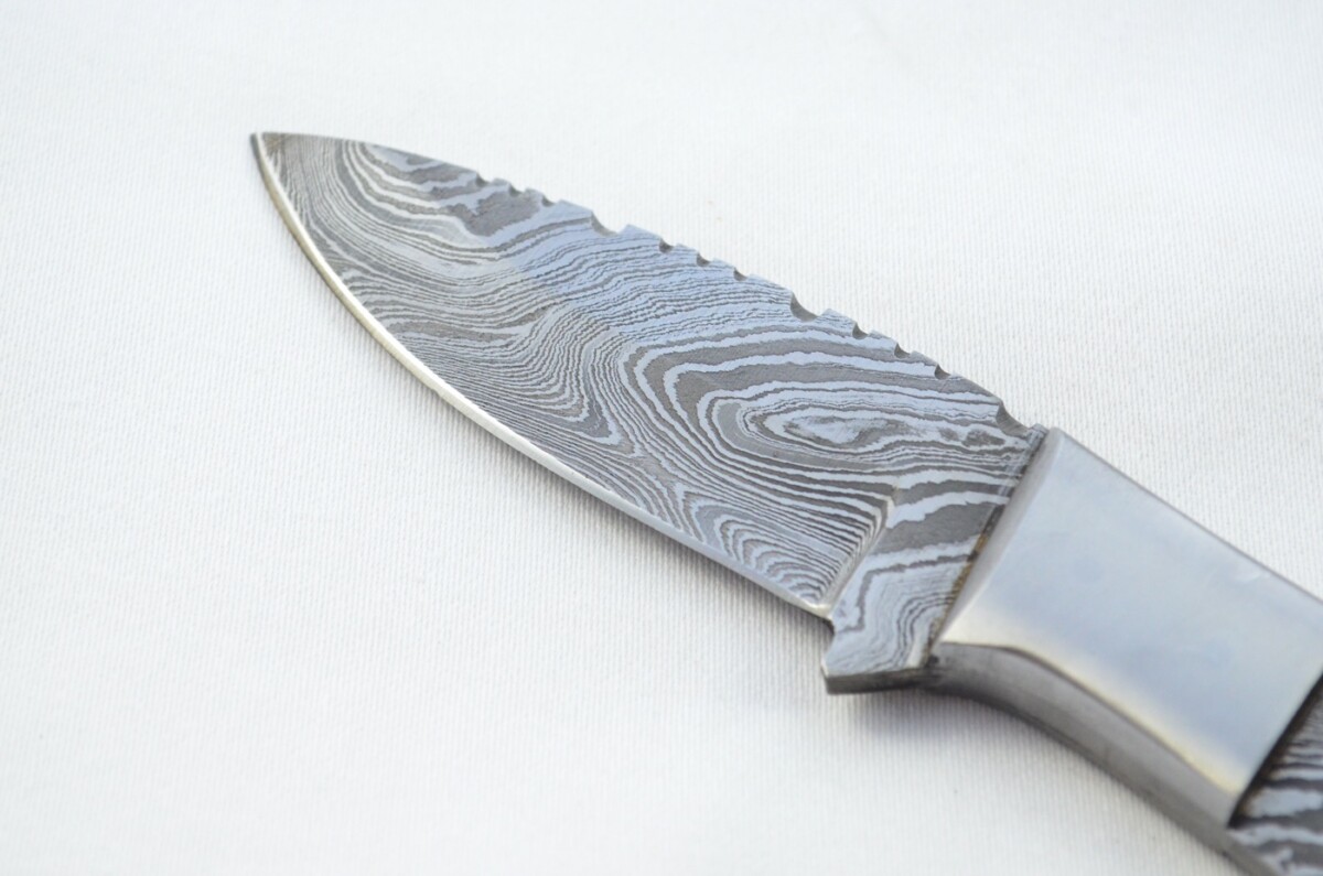 Knife Making Kit! Damascus Steel Small Hunting/Bushcraft/Skinning Knife Buffalo Scales Unbelievable Piece Pristine inc Leather Sheath - Image 7