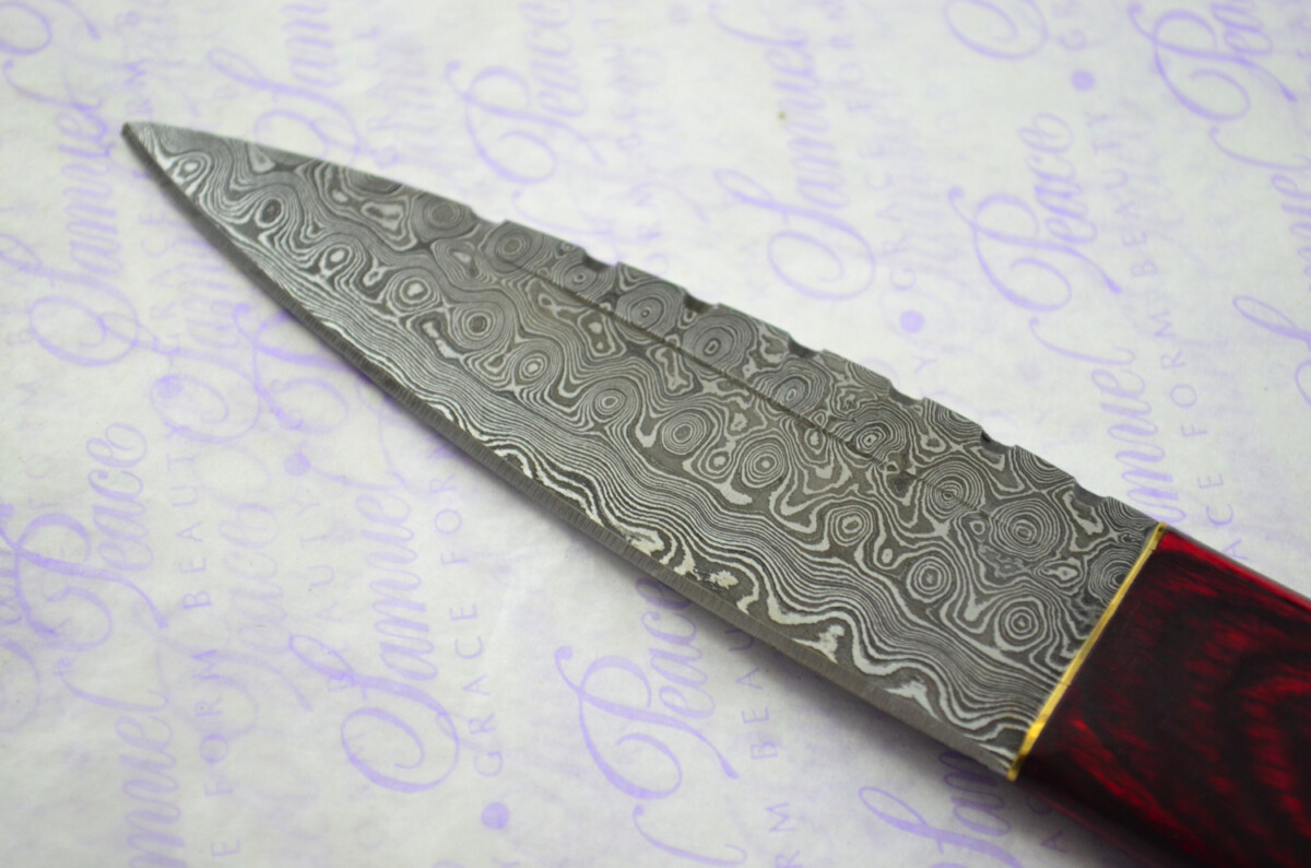 New Fantastic Coloured Pakkawood Sgian Dubh Damascus Steel Superior Sheath inc Presentation Box - Image 4
