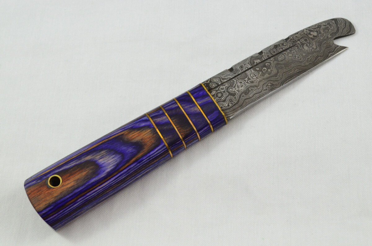 New Fantastic Genuine Laminate Handle Sgian Dubh Bottle Opener Damascus Steel Made in Sheffield England - Image 5
