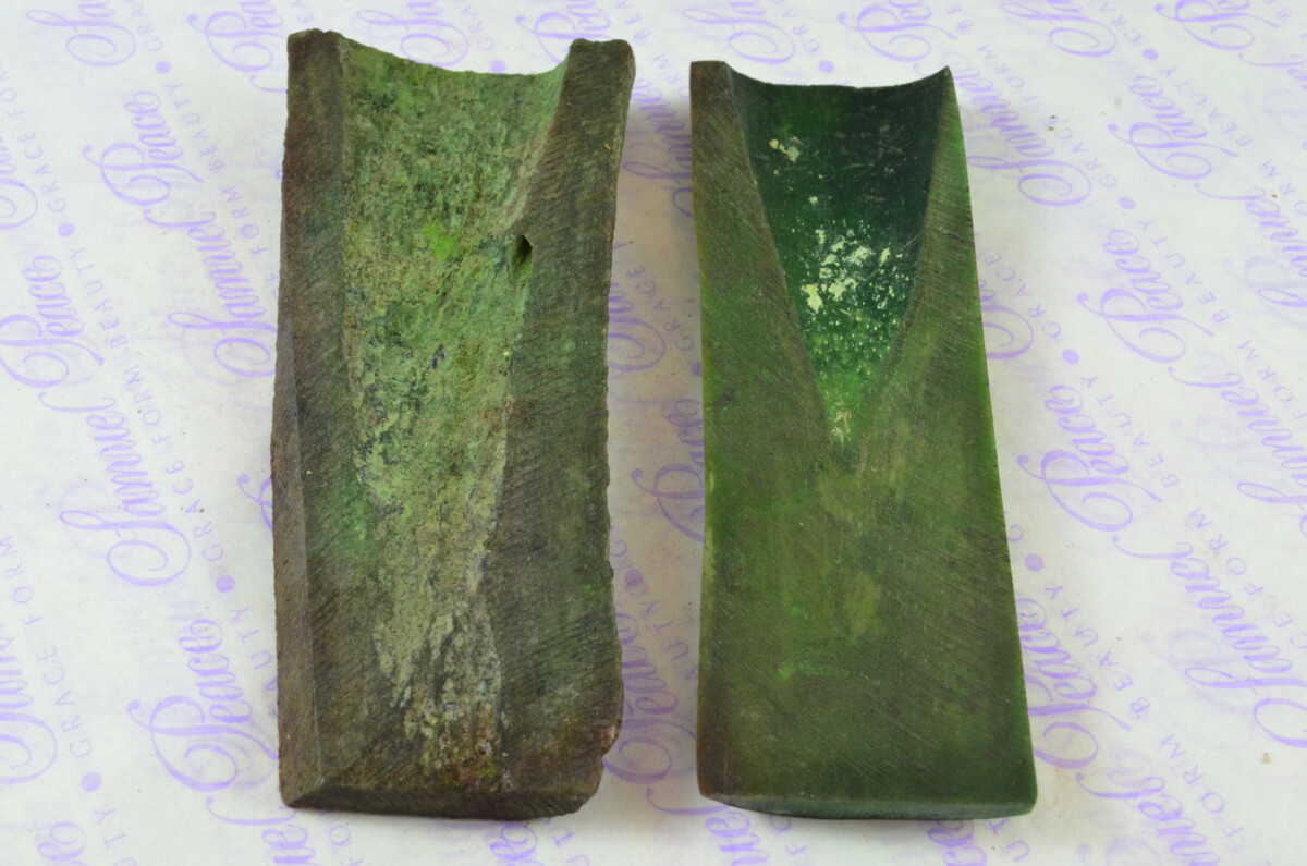 Pair of Green Dyed Camel Bone Natural Knife Scales Knife Making Parts Bone Scale Blanks - Image 4