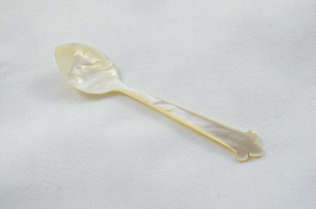 Pointed RARE Hand Carved Mother of Pearl Spoon - Image 2