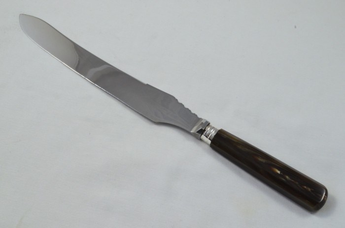 A Stunning London Carving & Dinner Knife Set 12 Table & Dessert Knives with Water Buffalo Handles c.1930 - Image 6