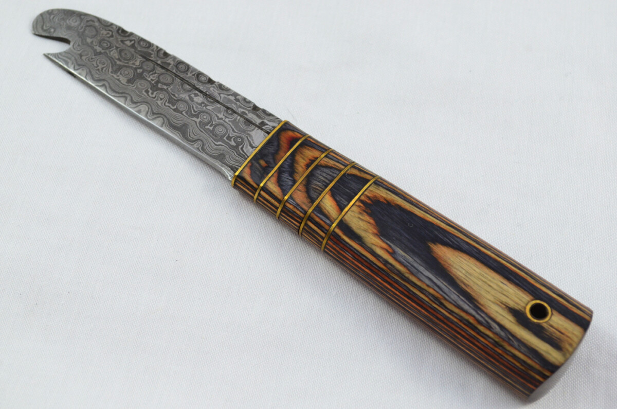 New Fantastic Genuine Laminate Handle Sgian Dubh Bottle Opener Damascus Steel Made in Sheffield England - Image 2