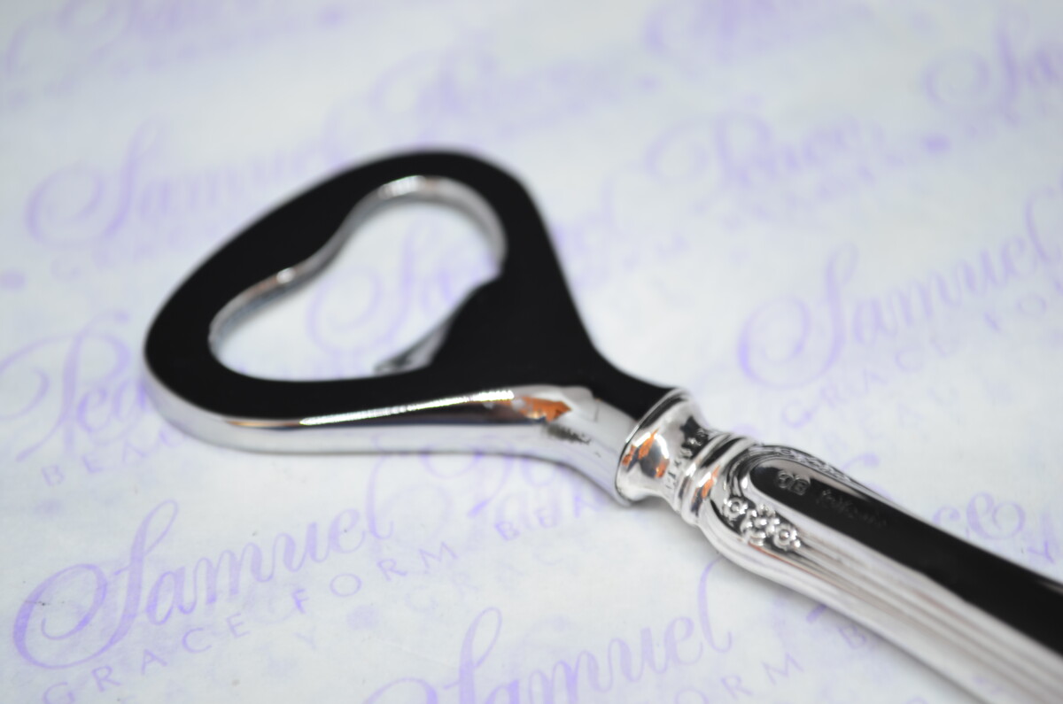 John Biggin Tripple Thread Pattern Sterling Silver Bottle Opener Sheffield 1906 - Image 2