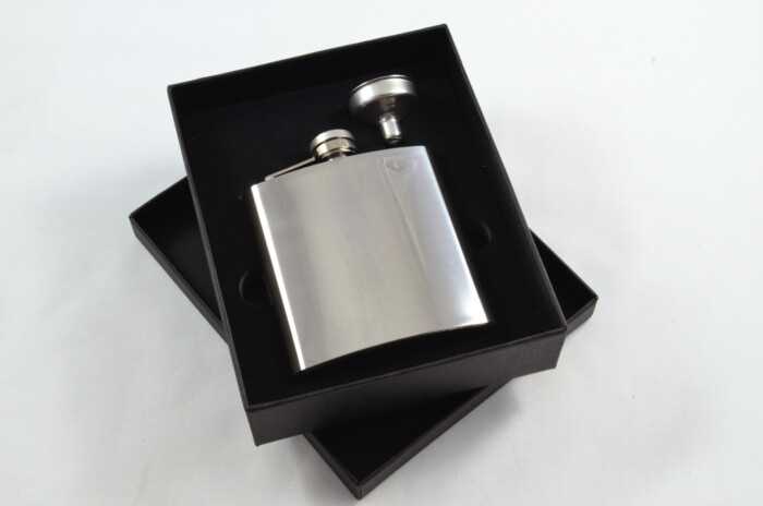 Handmade Stainless Steel Luxury Hip Flask 6oz With Funnel Gift Boxed