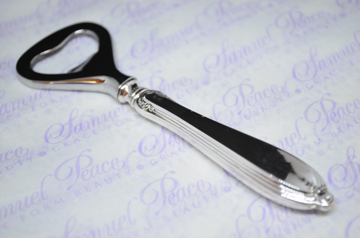 John Biggin Tripple Thread Pattern Sterling Silver Bottle Opener Sheffield 1906 - Image 3