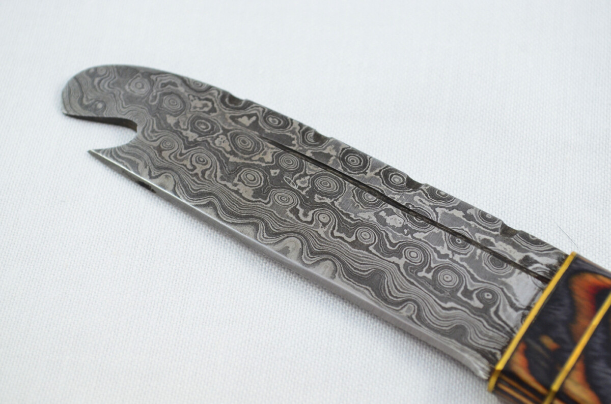New Fantastic Genuine Laminate Handle Sgian Dubh Bottle Opener Damascus Steel Made in Sheffield England - Image 4