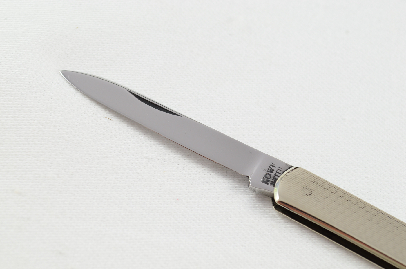 A J. Nowill Folding Engine Turned Nickel Pocket Pen Knife Sheffield - Image 2