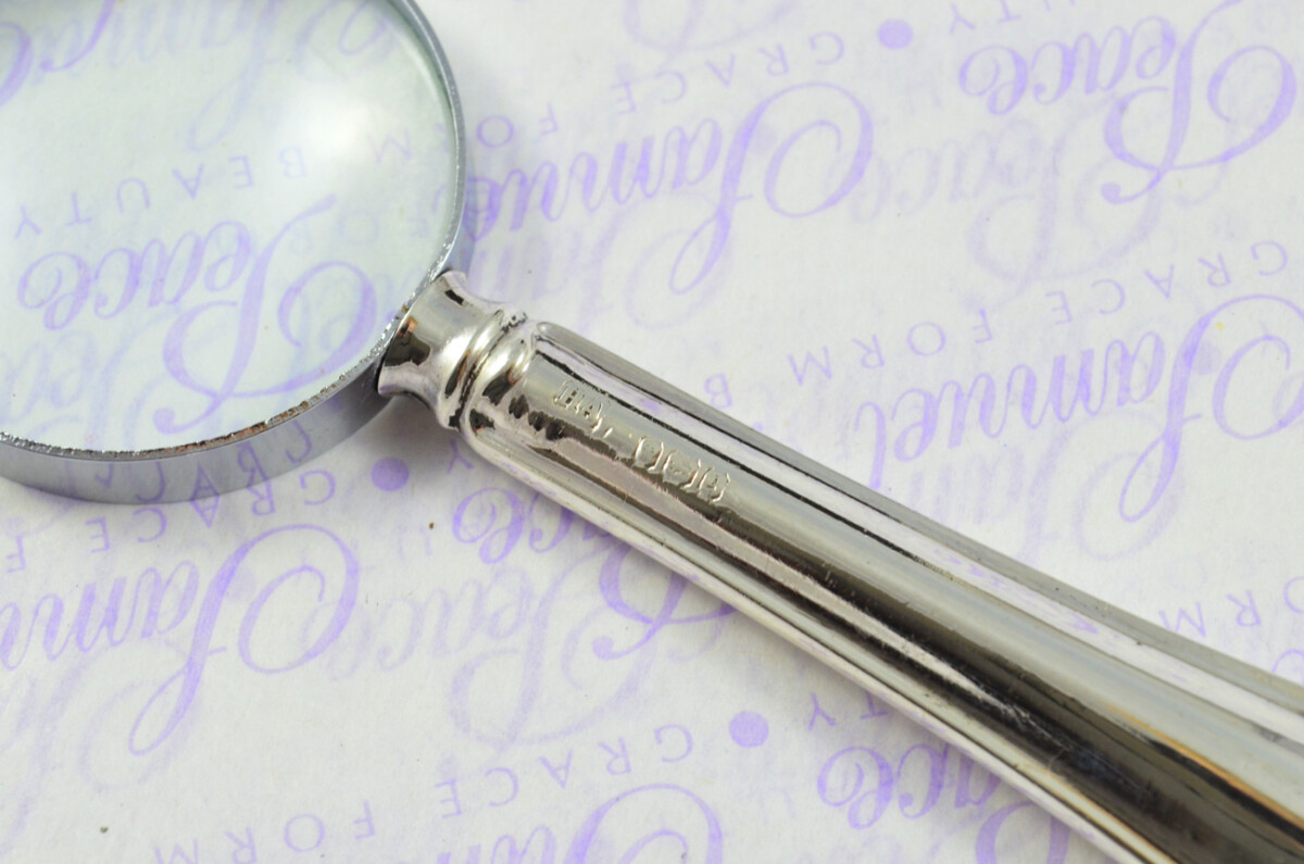 John Round Long Shell Pattern Sterling Silver Magnifying Glass Sheffield 1908 - Image 4
