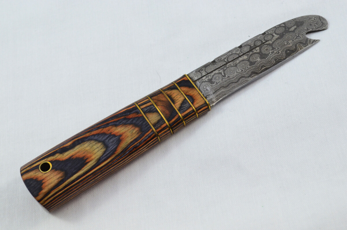 New Fantastic Genuine Laminate Handle Sgian Dubh Bottle Opener Damascus Steel Made in Sheffield England - Image 5