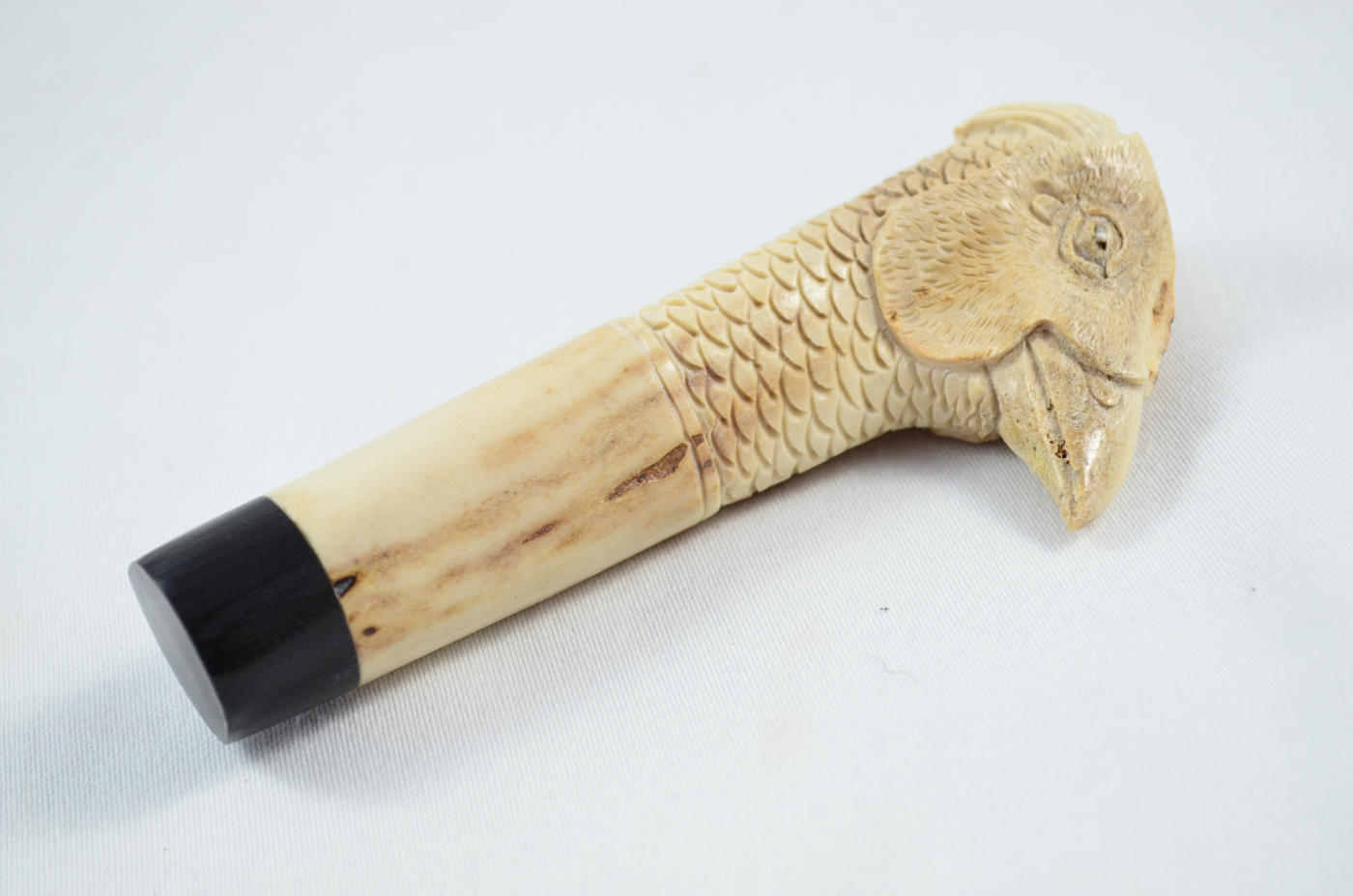 Pheasant Carved Walking Stick Cane Top Handle Stag Antler Horn Made Sheffield England - Image 2