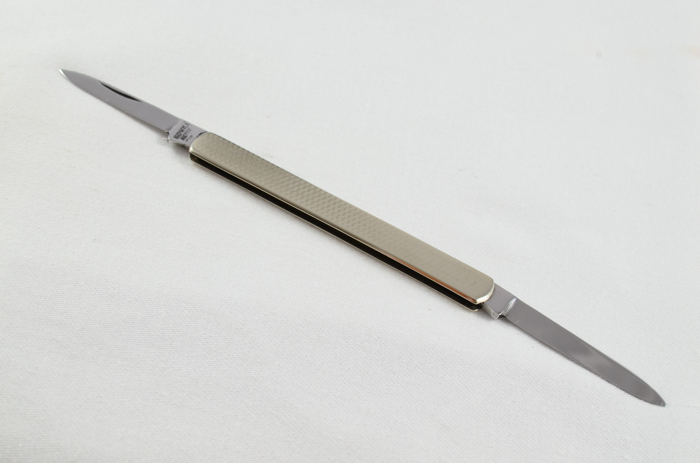 A J. Nowill Folding Engine Turned Nickel Pocket Pen Knife Sheffield - Image 4