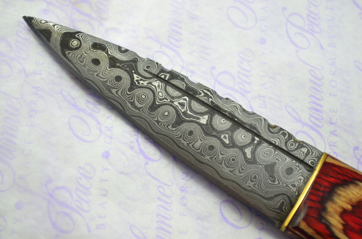 New Fantastic Coloured Pakkawood Sgian Dubh Damascus Steel Superior Sheath inc Presentation Box - Image 4