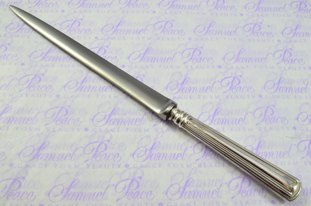 John Sanderson Sheffield Sterling Silver Handled Letter Opener Moderne Pattern 1914 Cased - Image 3