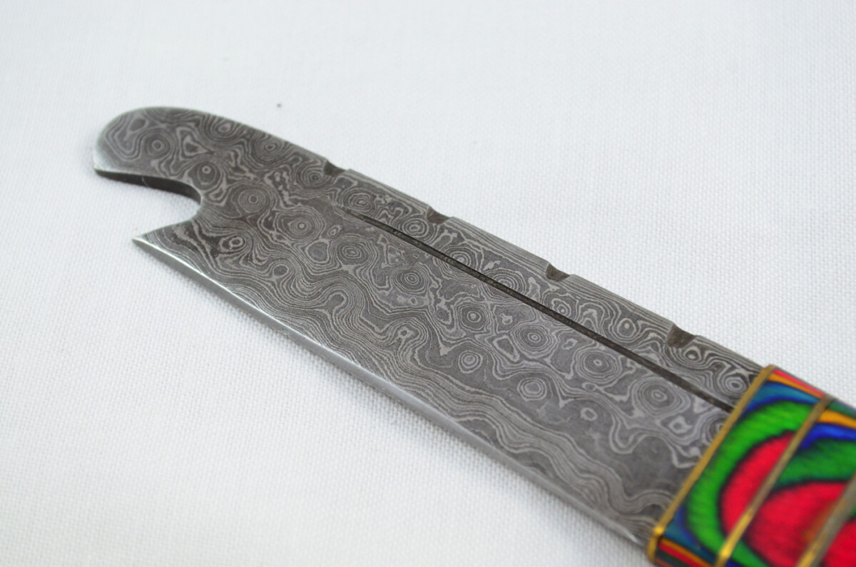 New Fantastic Genuine Laminate Handle Sgian Dubh Bottle Opener Damascus Steel Made in Sheffield England - Image 4