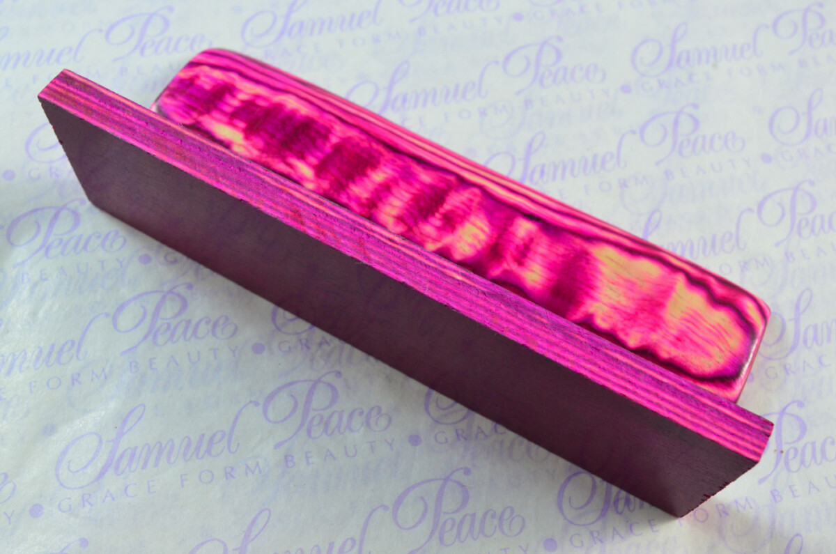Pair of Pink & White Laminated Wood Knife Scales Knife Making Parts Wood Blanks - Image 4