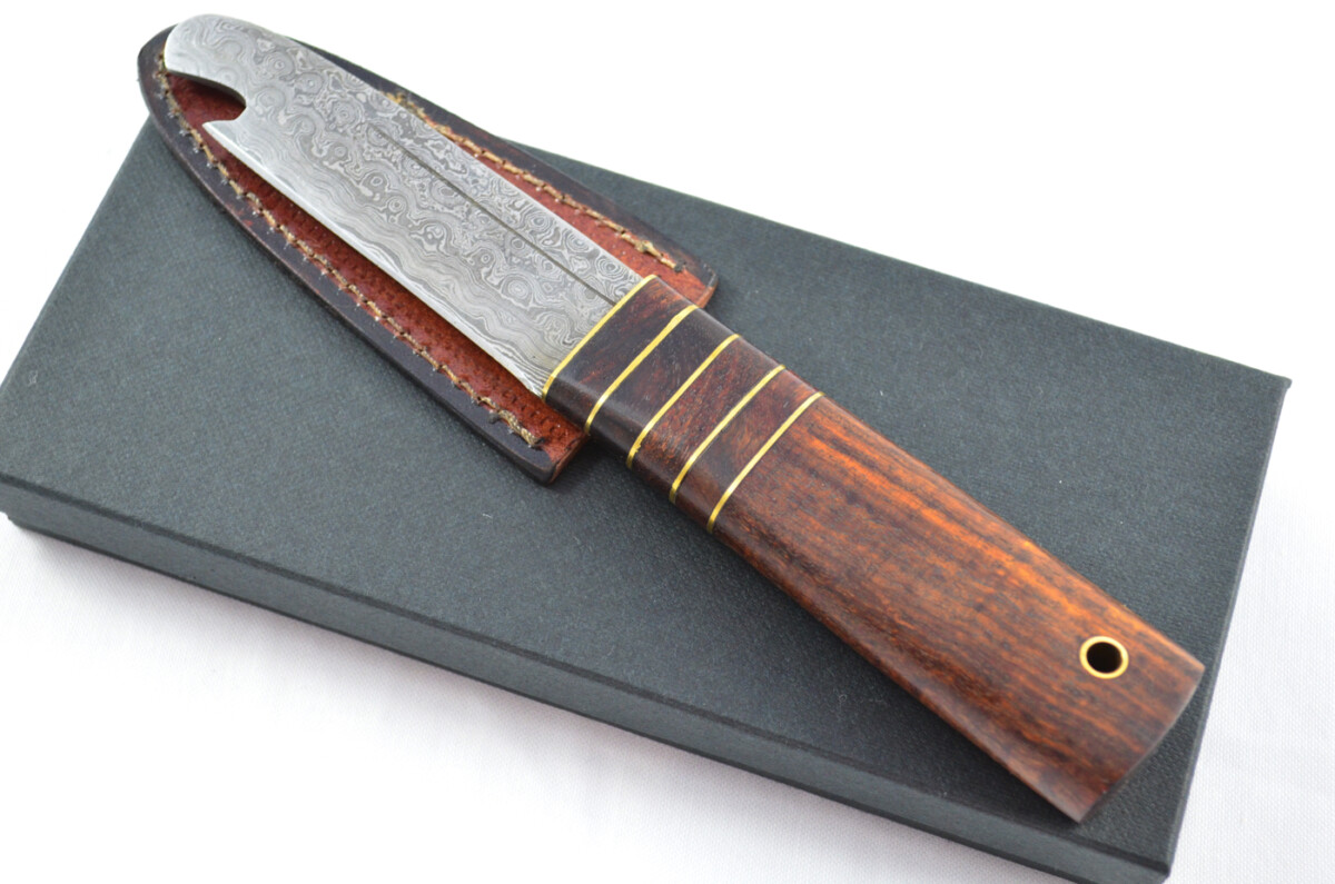 New Fantastic Genuine Rosewood Handle Sgian Dubh Bottle Opener Damascus Steel Made in Sheffield England