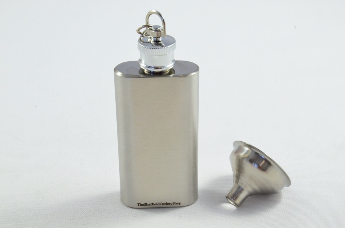 Handmade Stainless Steel Hip Flask 2 oz With Funnel