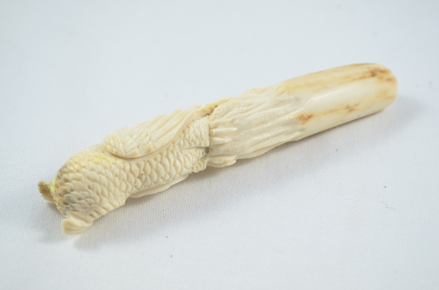 Owl Carved Walking Stick Cane Top Handle Stag Antler Horn Made Sheffield England - Image 4