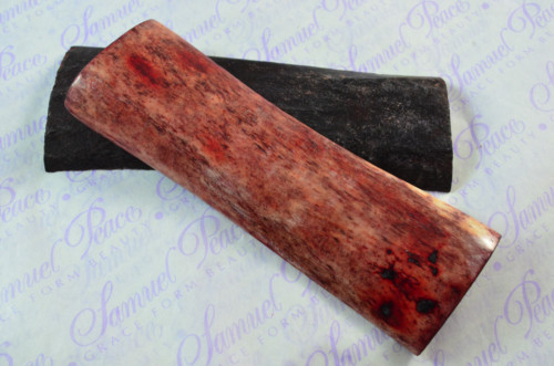 Pair of Red Dyed Camel Bone Natural Knife Scales Knife Making Parts Bone Scale Blanks